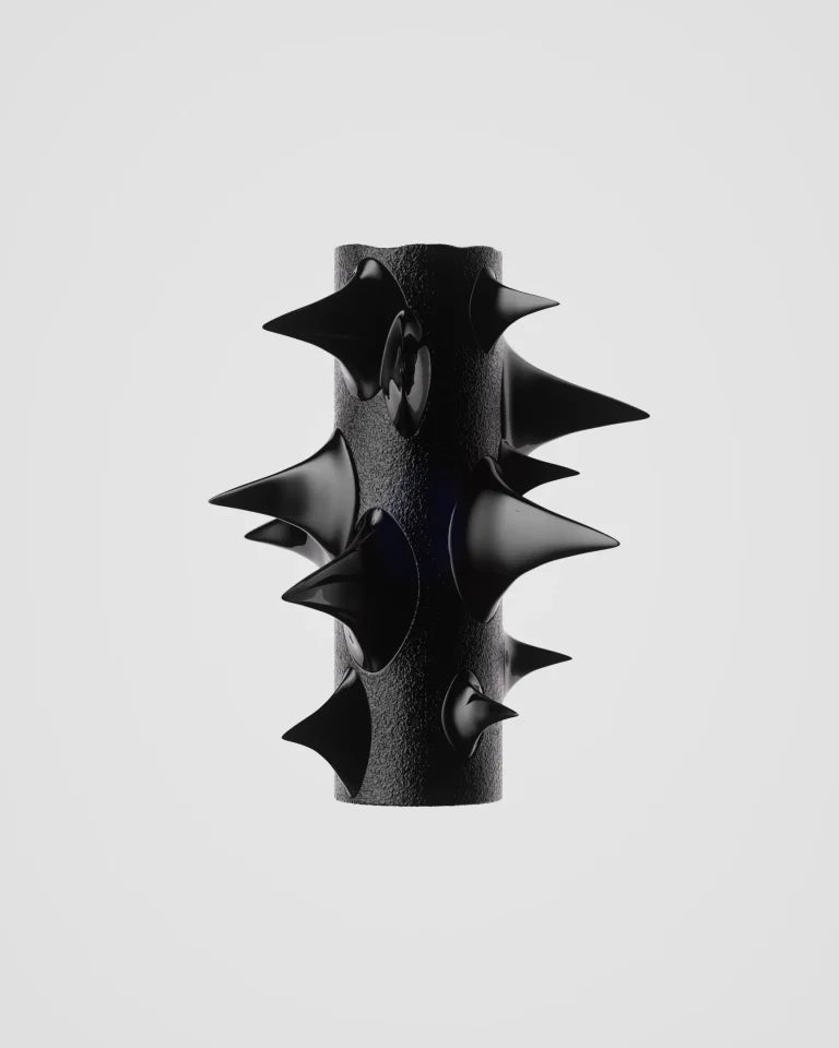 Tövis — Black Sculptural Vase with Spikes