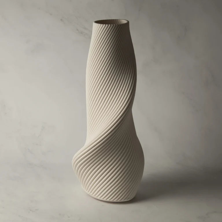 Örvény — Sculptural Vase with Spiral Ribbing