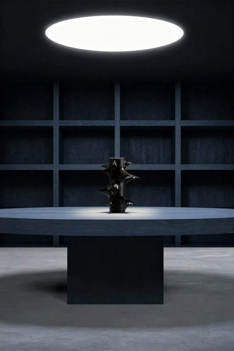 Tövis — Black Sculptural Vase with Spikes