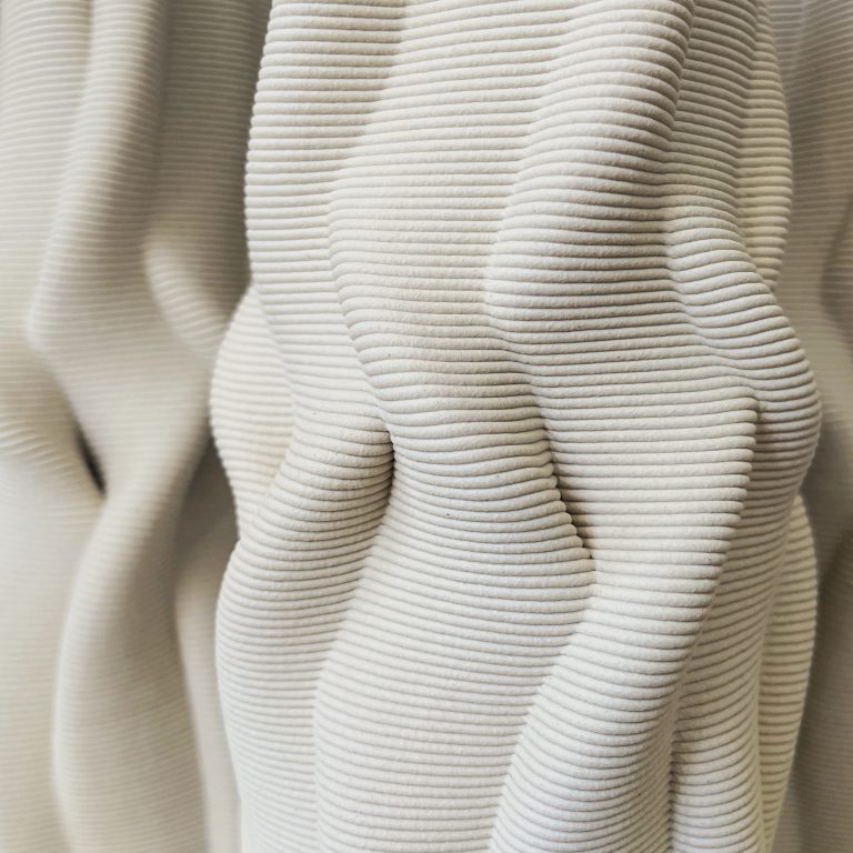 Gyűrődés — Ceramic Vase with Layered Texture